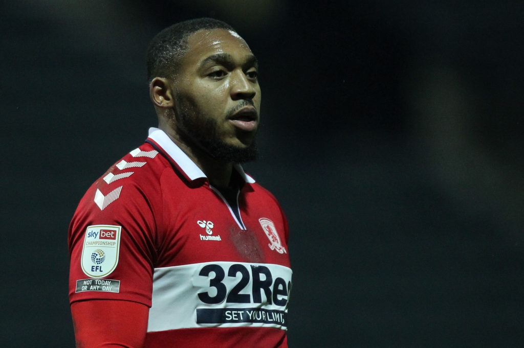 Middlesbrough's Britt Assombalonga
during the Sky Bet Championship match between Preston North End and Middlesbrough
