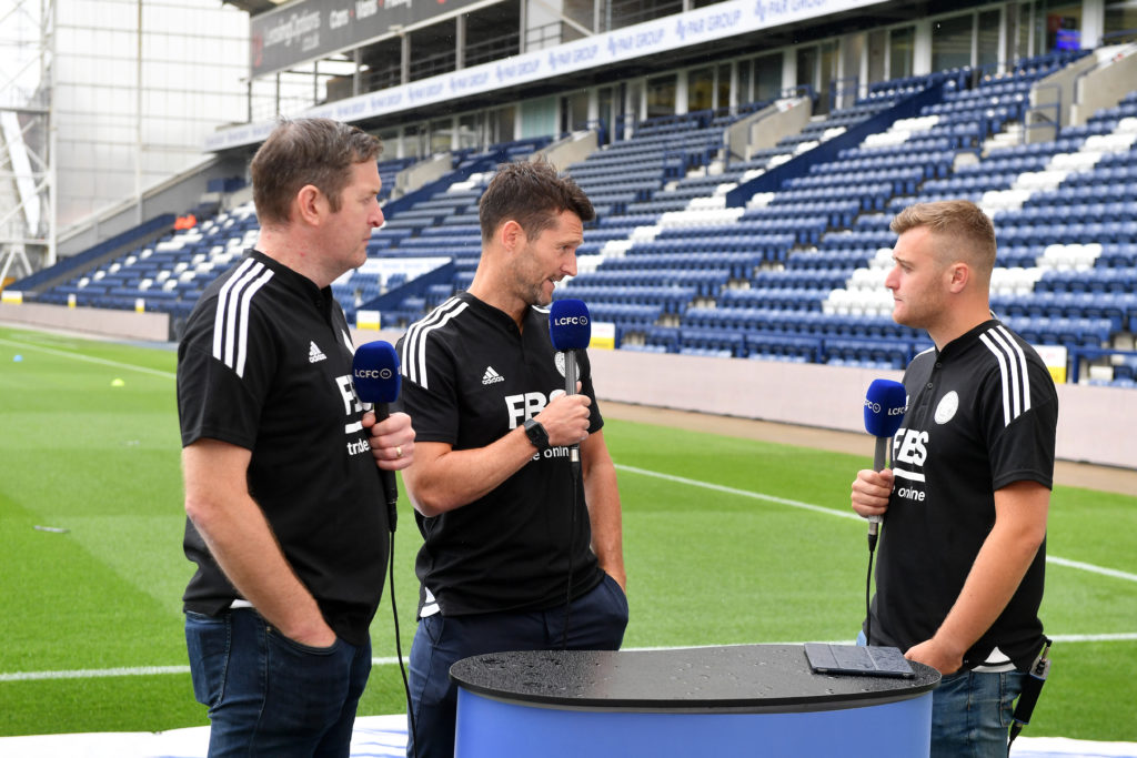 Leicester City TV presenters Gerry Taggart, David Nugent and Dan Bates