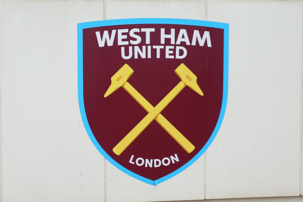 A West Ham United Badge at The London Stadium
