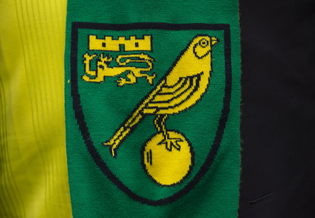 Norwich City badge on a scarf - Manchester City v Norwich City - Premier League