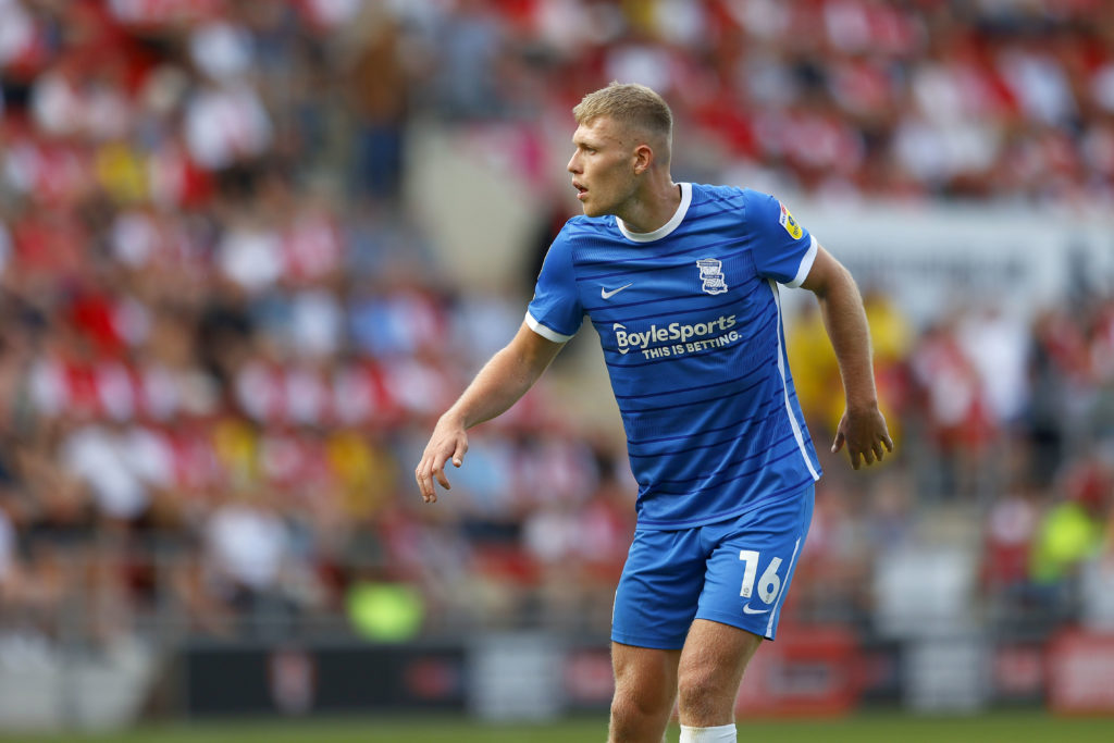 Sam Cosgrove of Birmingham City looks on against Rotherham United