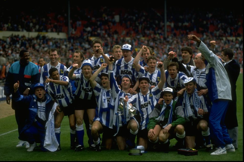 Sheffield Wednesday celebrating their EFL Cup win