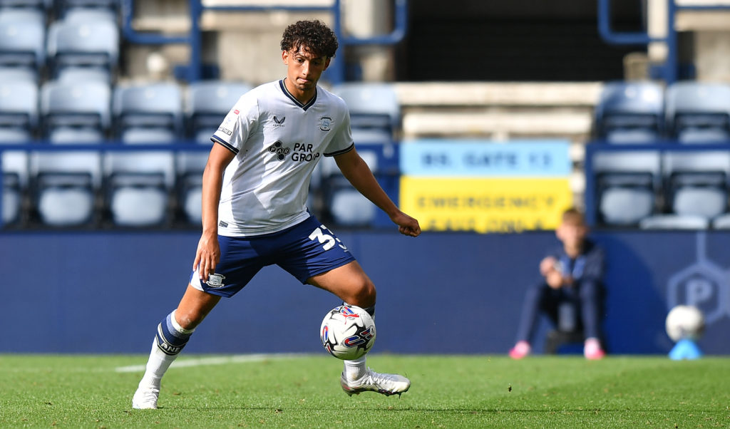 Kian Best playing for Preston North End against Swansea City