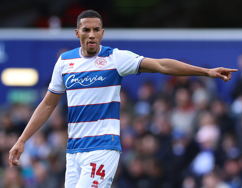 Isaac Hayden instructs his QPR teammates against Birmingham City
