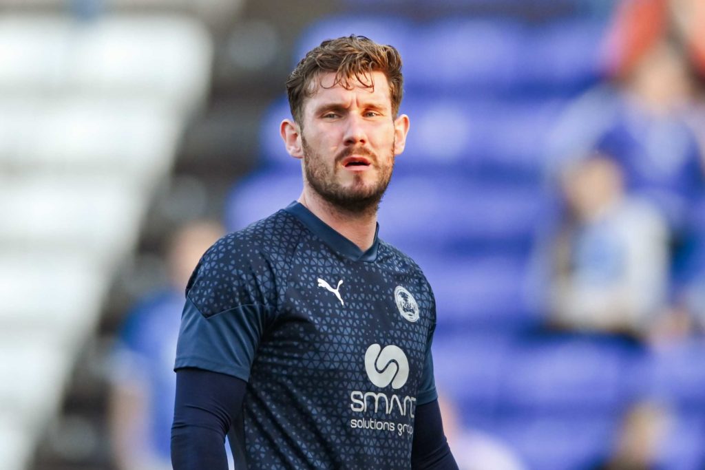 Goalkeeper Jed Steer (21 Peterborough United) is warming up during the Sky Bet League 1 Play-Off Semi-Final 2nd leg between Peterborough and Oxford United