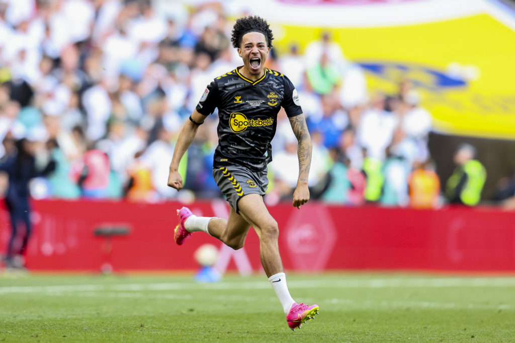 Samuel Edozie of Southampton after they won play-off final against Leeds