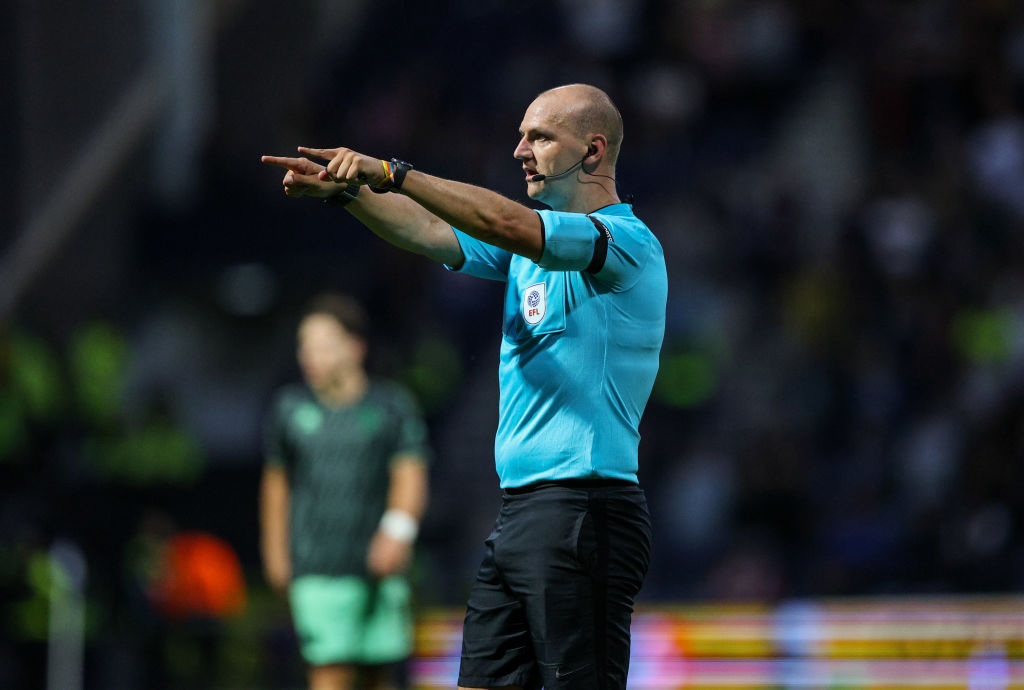 Referee Bobby Madley during the Sky Bet Championship match between Preston North End FC and Sheffield United FC