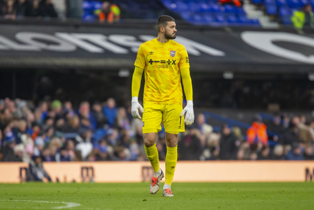 Arijanet Muric of Ipswich Town participates in the Emirates FA Cup Third Round match between Ipswich Town and Bristol Rovers