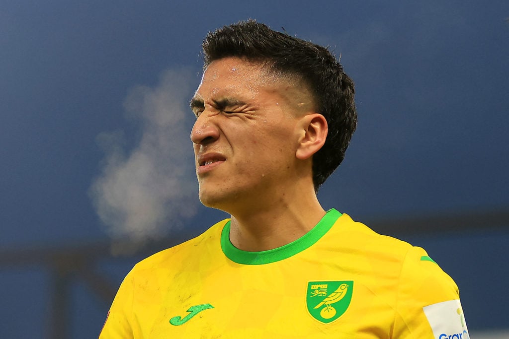 Marcelino Nunez of Norwich City reacts during the Emirates FA Cup Third Round match between Norwich City and Brighton & Hove Albion