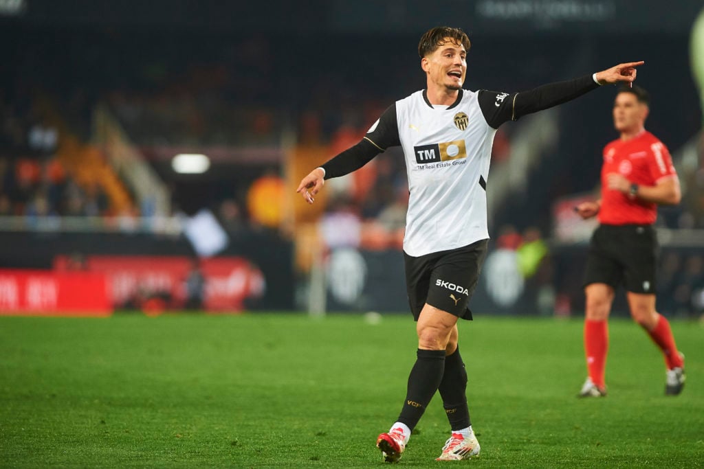 Sergi Canos Tenes of Valencia CF looks on during the Copa del Rey quarter final match between Valencia CF and FC Barcelona