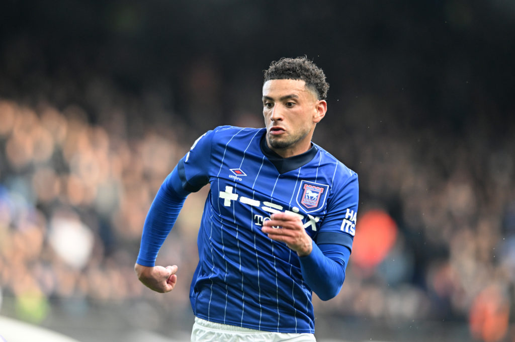 Ben Godfrey in action for Ipswich Town FC vs Tottenham Hotspur FC in the Premier League