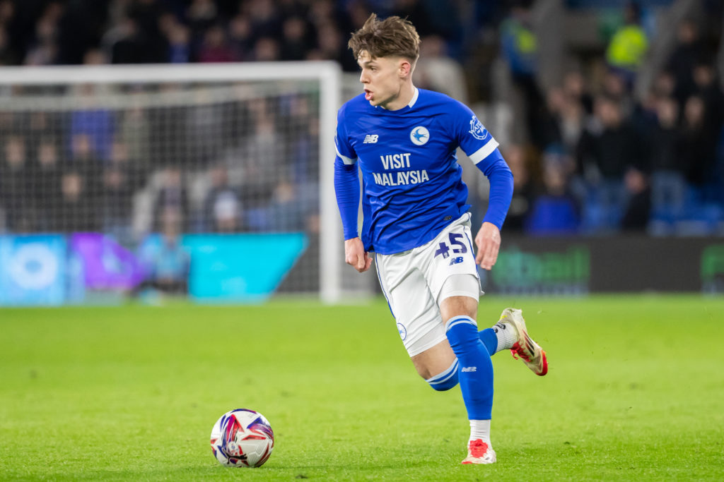 Cian Ashford of Cardiff City attacks