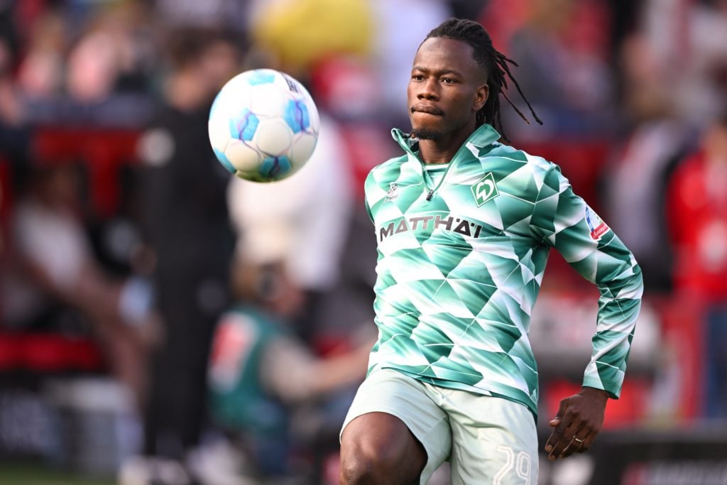 Issa Kabore of SV Werder Bremen during the Bundesliga match between Bayer 04 Leverkusen and SV Werder Bremen