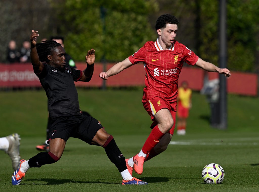Kieran Morrison for Liverpool Under 21 against West Ham