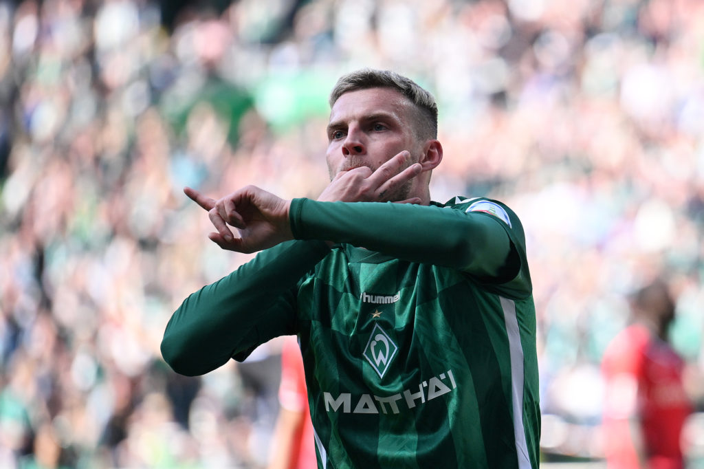 Birmingham City's new signing Marvin Ducksch celebrates during SV Werder Bremen v VfL Bochum 1848 - Bundesliga