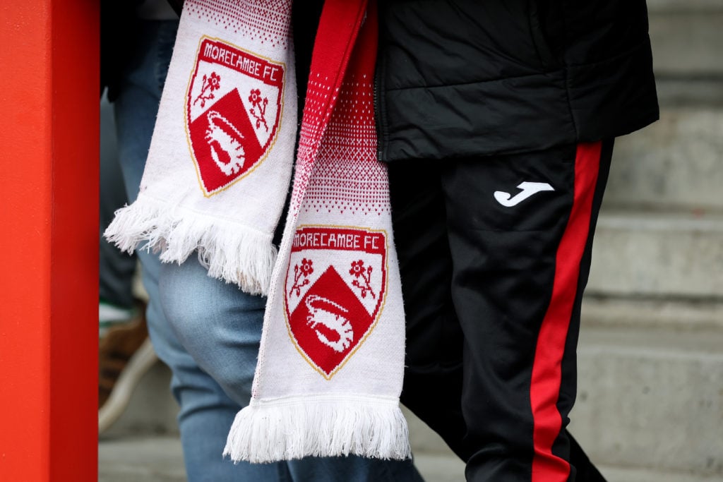 A Morecambe FC fan's scarf