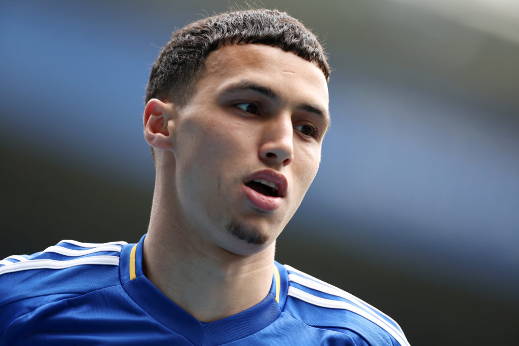 Bilal El Khannouss in action for Leicester City vs Southampton