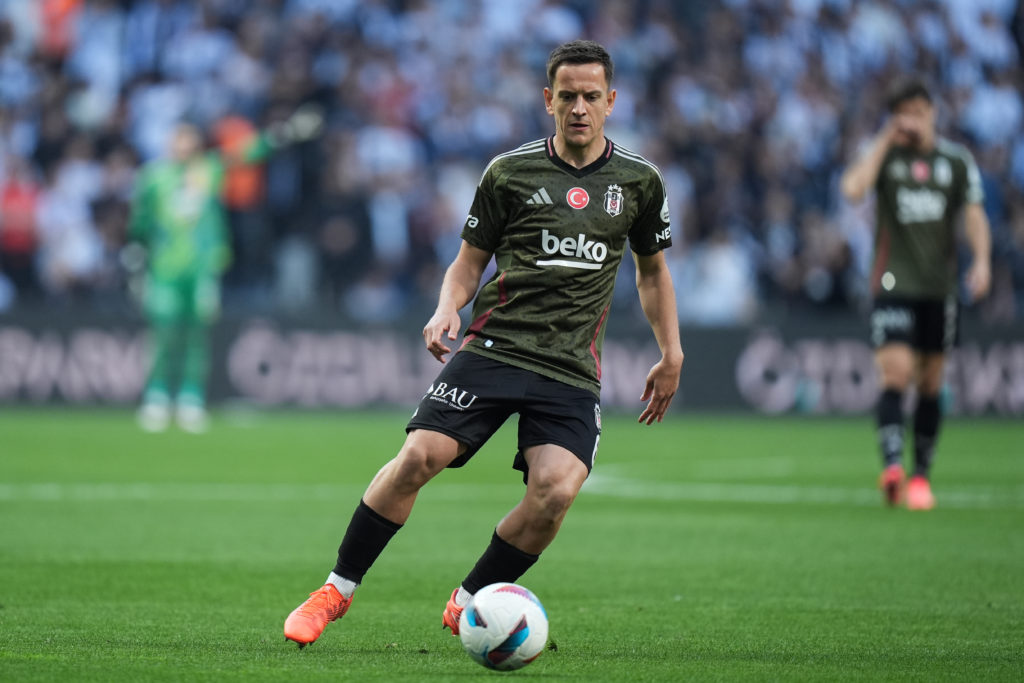 Amir Hadziahmetovic of Besiktas in action during Turkish Super Lig 35 football match between Besiktas and Adana Demirspor