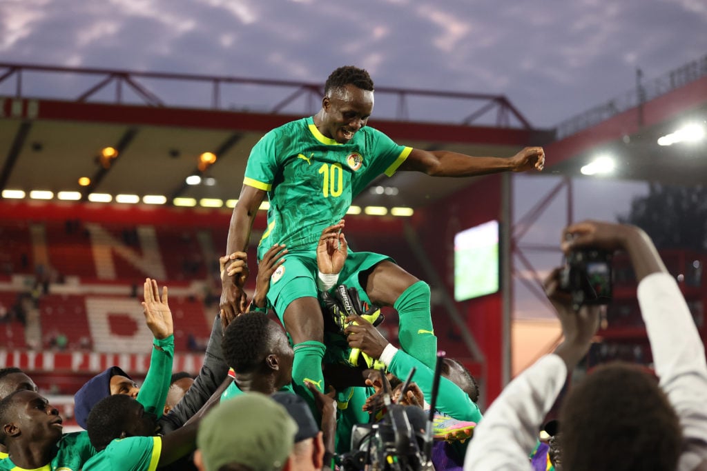 Middlesbrough target and Metz forward Cheikh Sabaly celebrates after England v Senegal - International Friendly
