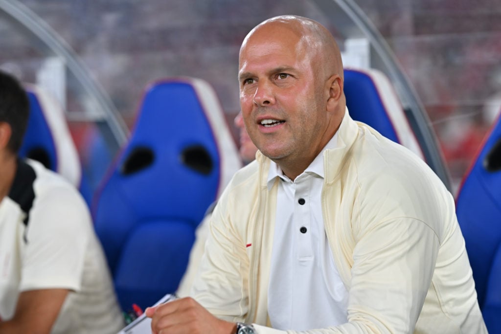 Manager Arne Slot of Liverpool FC looks on prior to the MEIJI YASUDA J.LEAGUE World Challenge 2025