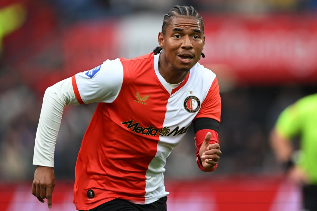 Calvin Stengs of Feyenoord during the friendly match between Feyenoord and VfL Wolfsburg