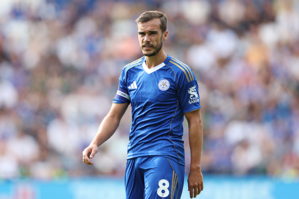 Harry Winks in action for Leicester City against Fiorentina in pre-season