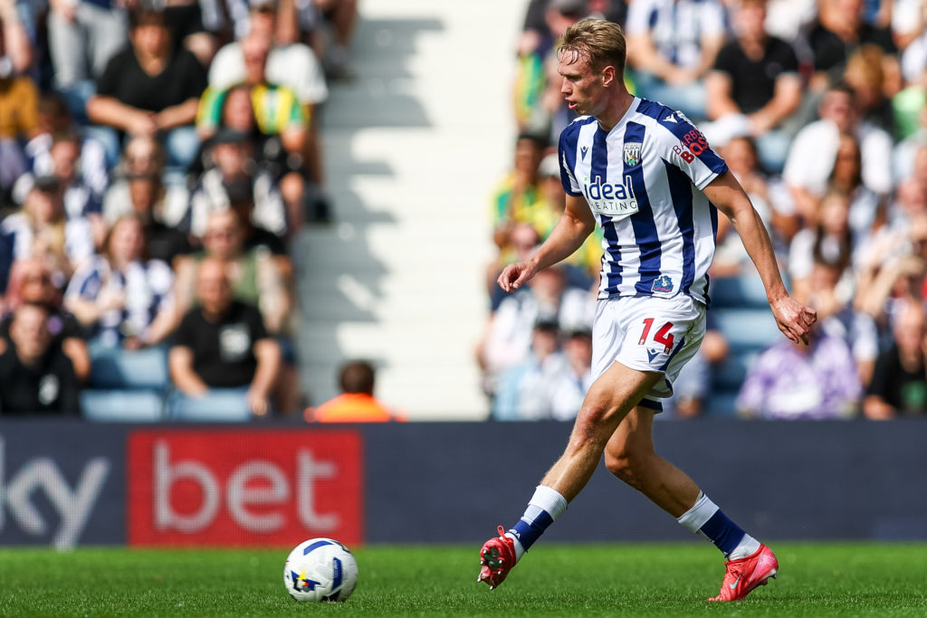 Torbjorn Heggem of West Brom playing against Blackburn Rovers in the Championship