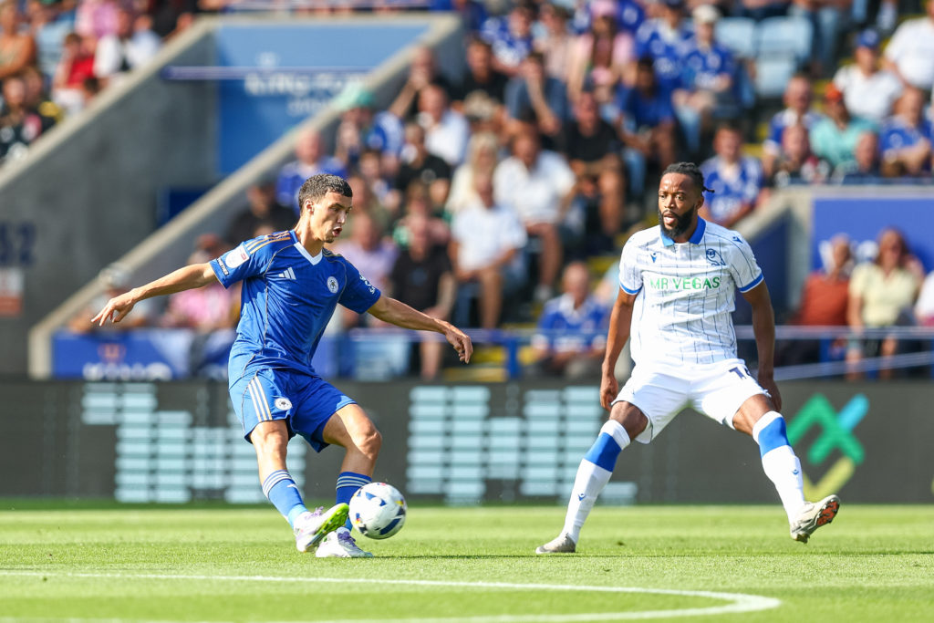 Bilal El Khannouss tries to curl a pass during Leicester City vs Sheffield Wednesday