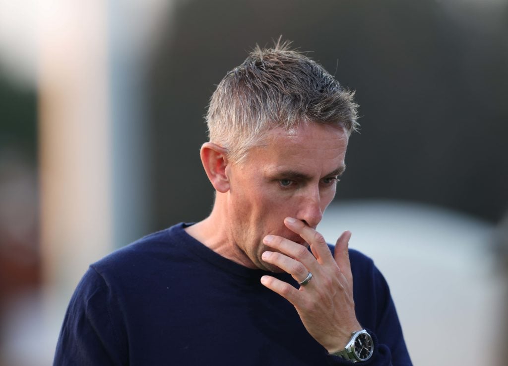 Kieran McKenna looks dejected at Bromley