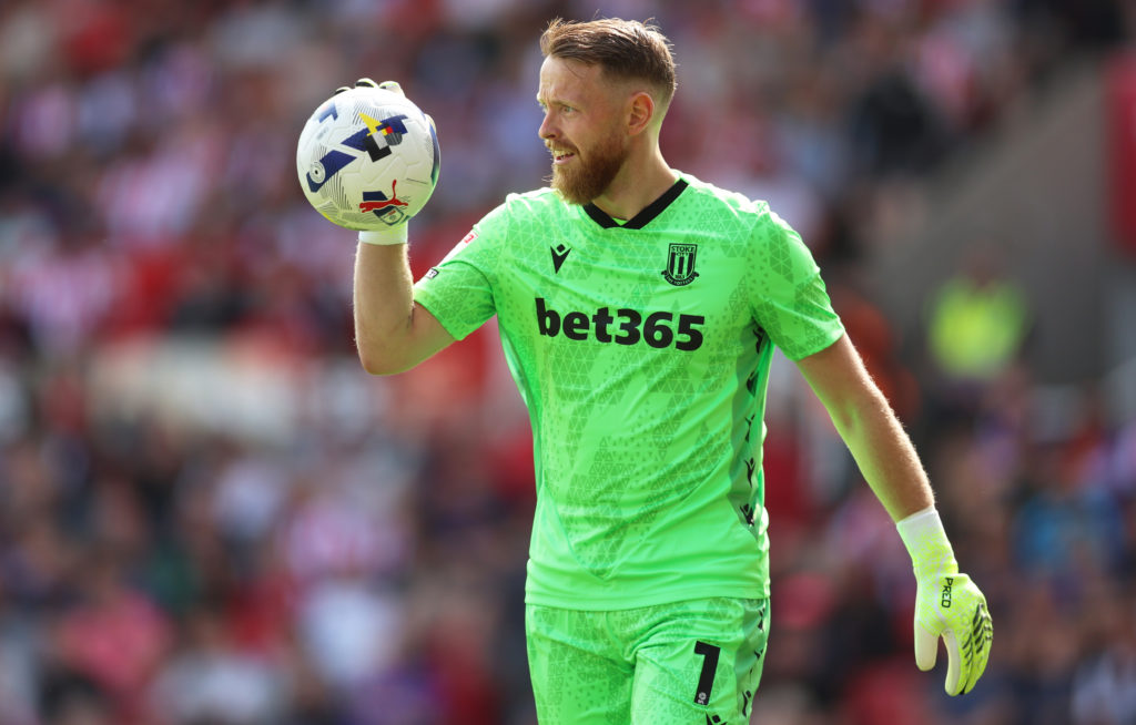 Viktor Johansson of Stoke City during the Sky Bet Championship match between Stoke City and Derby County