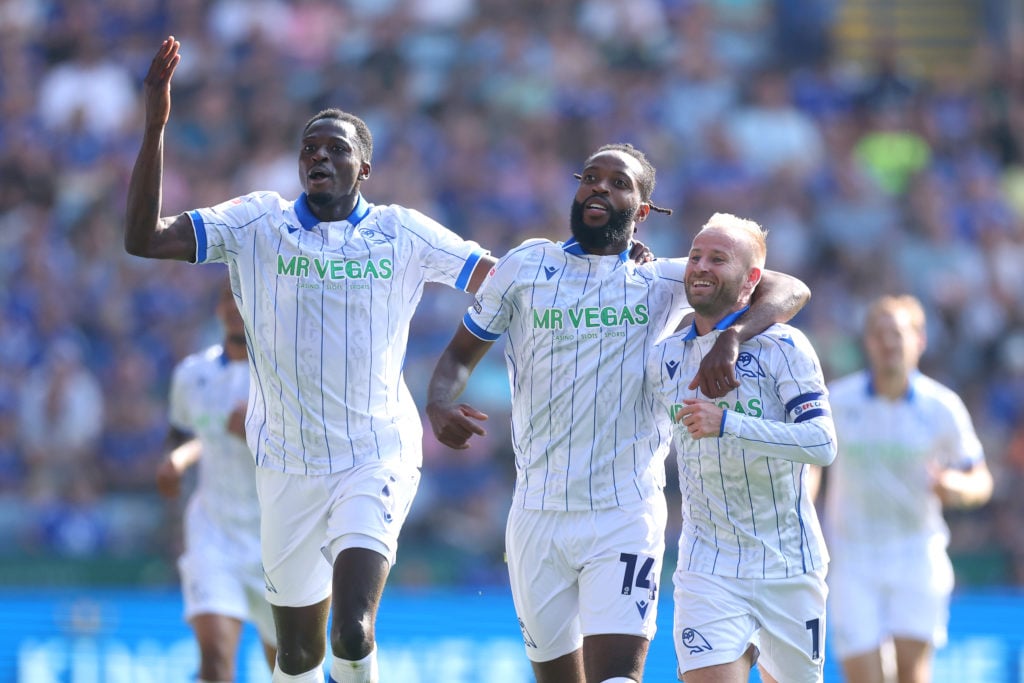 Sheffield Wednesday players celebrate during Leicester City v Sheffield Wednesday