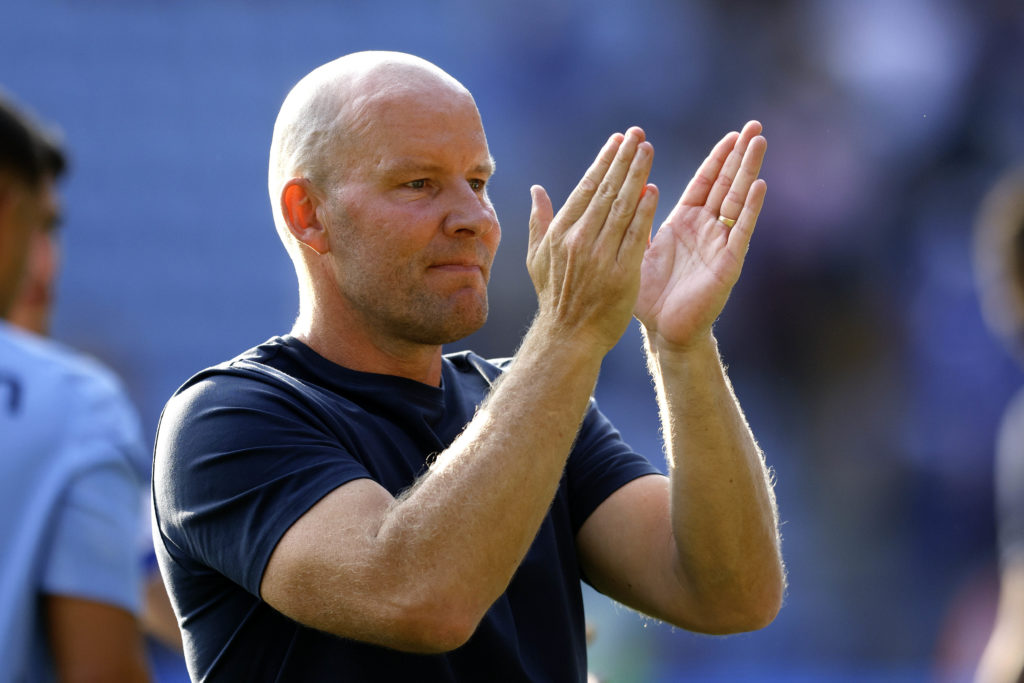 Henrik Pedersen applauds after Leicester City v Sheffield Wednesday - Sky Bet Championship