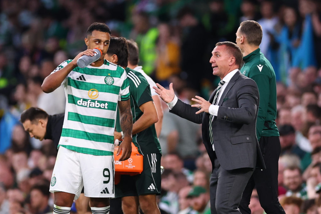 Adam Idah playing for Celtic in Champions League