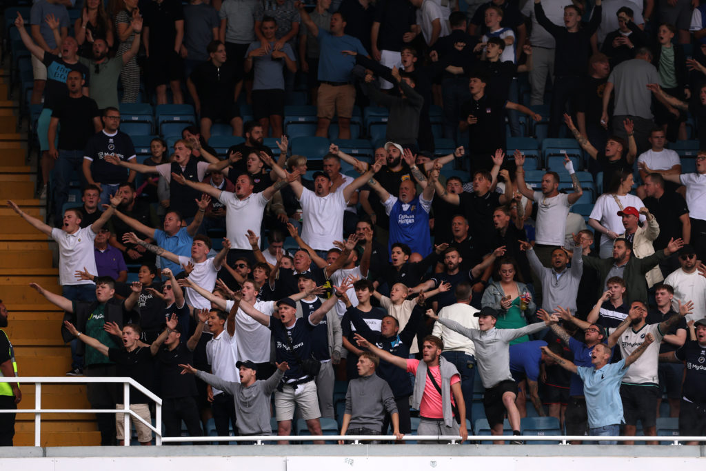 Fans of Millwall FC show support for their team