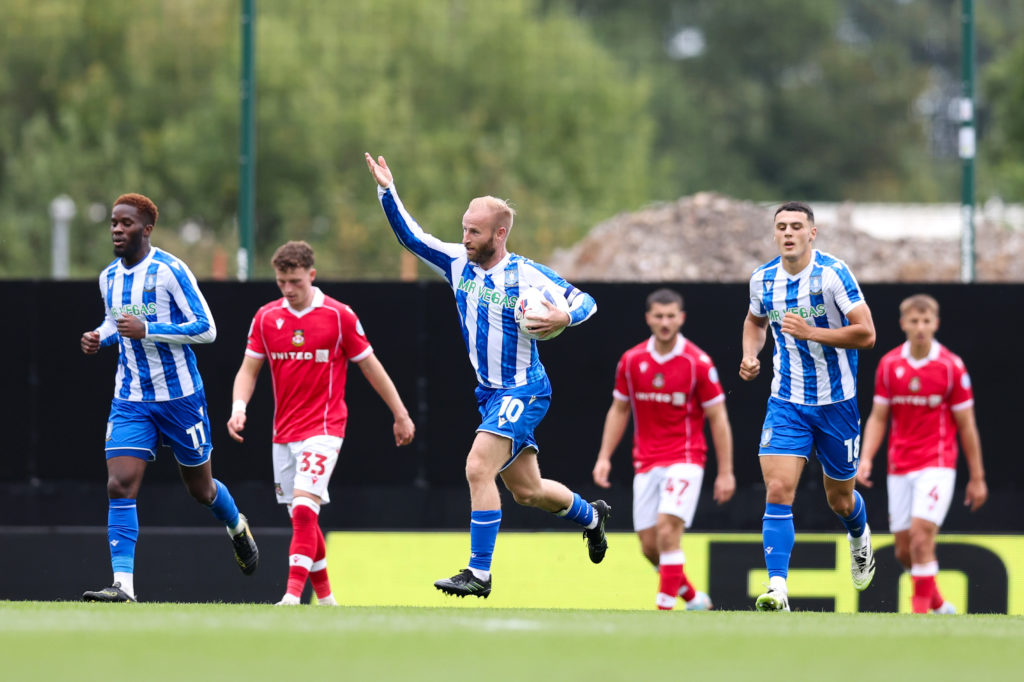 Barry Bannan of Sheffield Wednesday celebrates against Wrexham