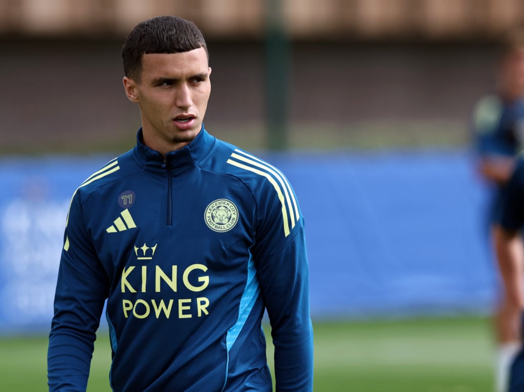 Bilal El Khannouss in training with Leicester City before the game against Birmingham City