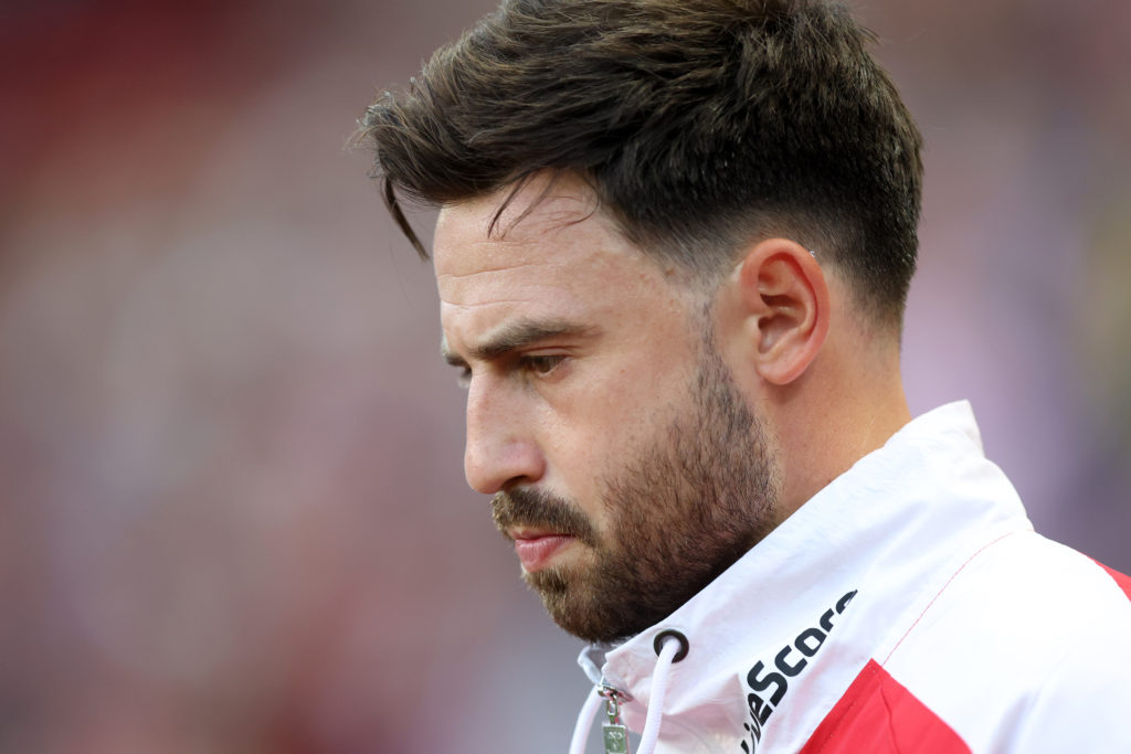 Patrick Roberts of Sunderland takes to the field