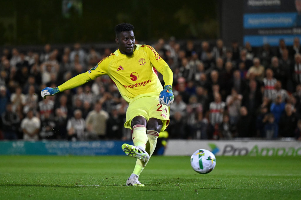 Andre Onana playing against Grimsby Town