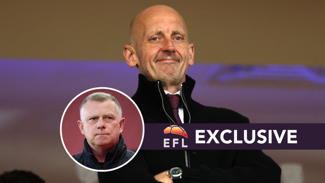 Stoke City owner John Coates. Inset Mark Robins. Overlaid, exclusive branding.