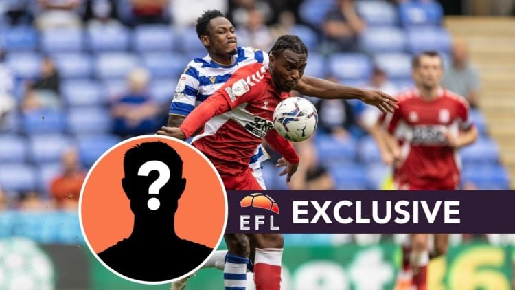Middlesbrough's Toyosi Olusanya competing with Reading United's Baba Rahman during the Sky Bet Championship match between Reading and Middlesbrough...