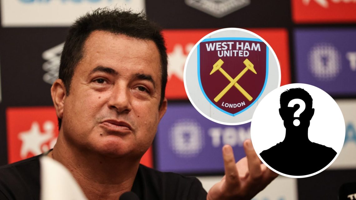 Hull City chairman, Acun Ilicali speaks. Inset: A West Ham United Badge at The London Stadium and mystery personzzzz