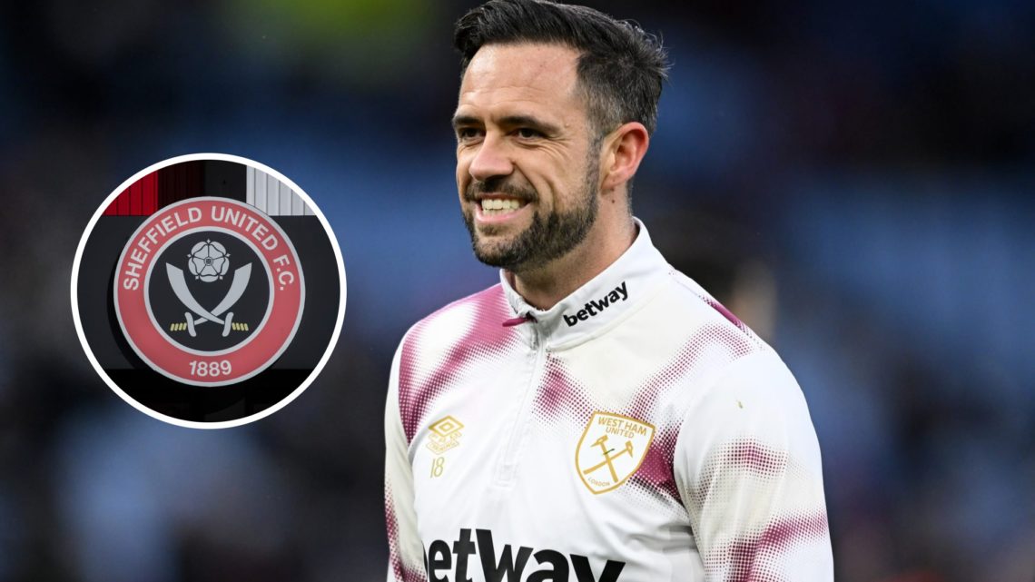 Danny Ings of West Ham United looks on during the warm up prior to the Premier League match between Aston Villa FC and West Ham United FC. Inset, S...