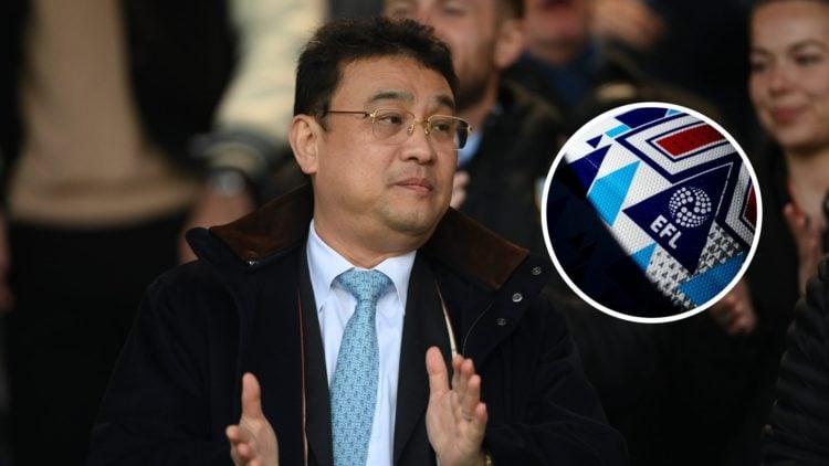 Sheffield Wednesday owner Dejphon Chansiri. Inset, EFL logo on a ball