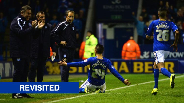 Anthony Knockaert celebrates after scoring for Leicester City vs Sheffield Wednesday in the Championship