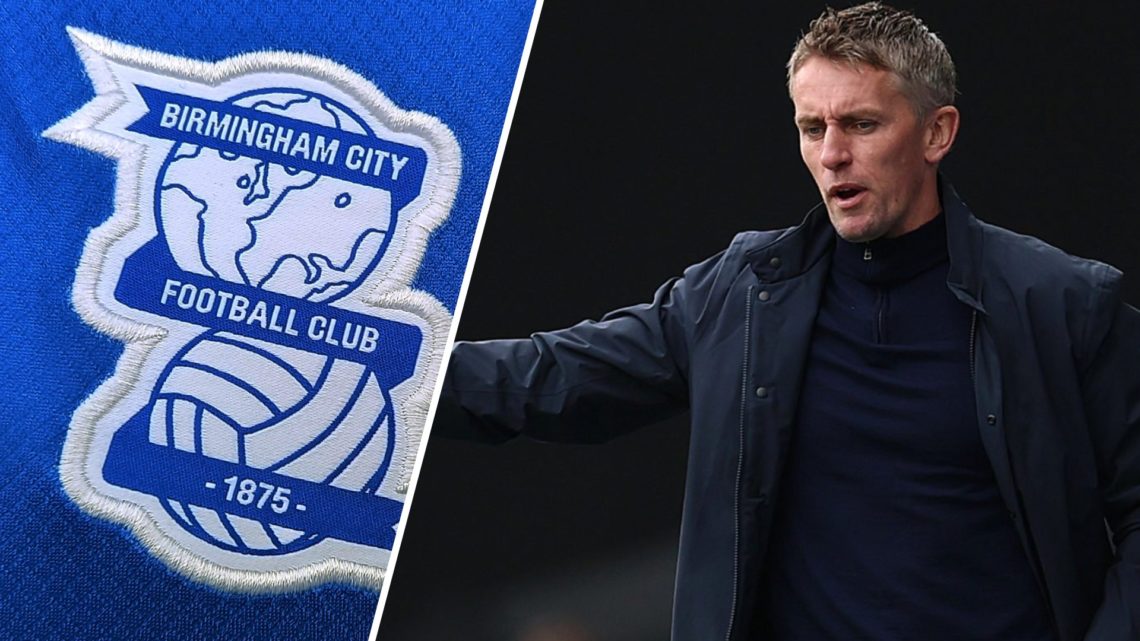 A detailed view of a Birmingham City badge is seen prior to the Vertu EFL Trophy Final match between Birmingham City and Peterborough United. Kiera...