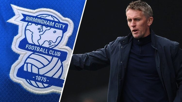 A detailed view of a Birmingham City badge is seen prior to the Vertu EFL Trophy Final match between Birmingham City and Peterborough United. Kiera...
