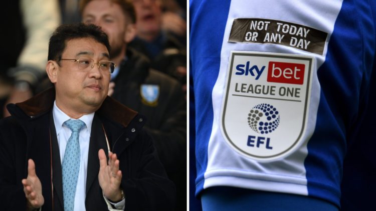 Sheffield Wednesday owner Dejphon Chansiri. EFL League One logo.