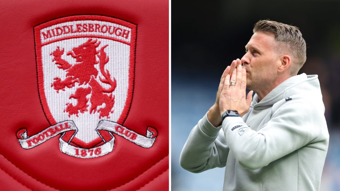 . Middlesbrough logo on the seats in the dugout during the Premier League match between Middlesbrough and Stoke City. Rob Edwards during Rangers v ...