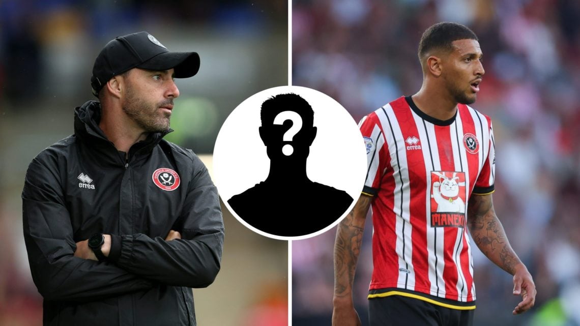 Ruben Selles, Manager of Sheffield United, looks on (L). Vini Souza during Sheffield United v Bristol City - Sky Bet Championship Play-Off Semi Fin...