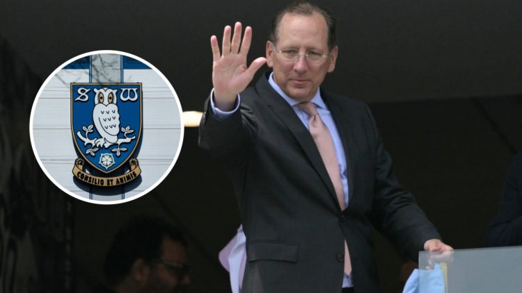 Botafogo owner John Textor. Inset, Sheffield Wednesday badge.